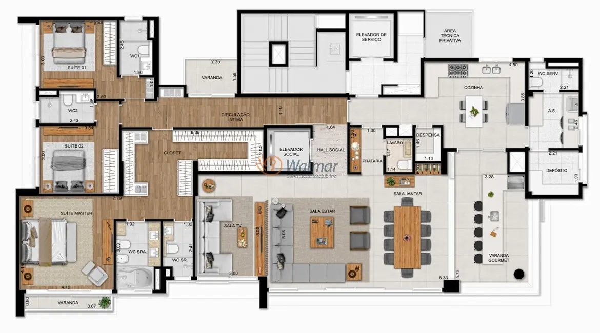 Apartamento com 4 quartos à venda, 257m2 em Cambuí, Campinas - SP - imagem 9 Foto 9 de Apartamento com 4 quartos à venda, 257m2 em Cambuí, Campinas - SP