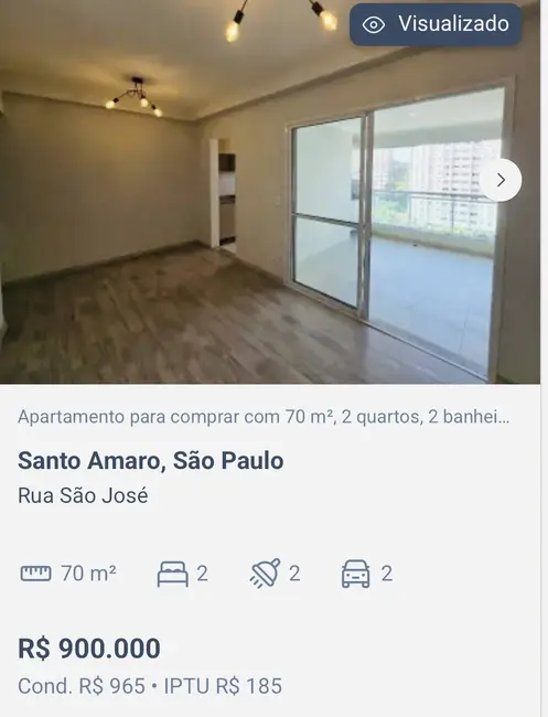 Foto 6 de Apartamento com 2 quartos à venda, 70m2 em Santo Amaro, São Paulo - SP