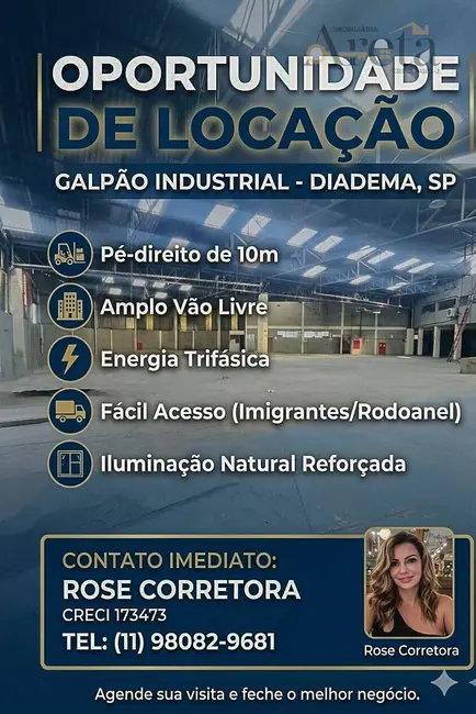 Foto 1 de Armazém / Galpão para alugar, 1250m2 em Casa Grande, Diadema - SP