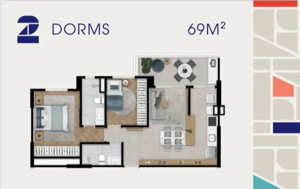 Apartamento com 2 quartos à venda, 69m2 em Sao Jose Dos Campos - SP - imagem 3 Foto 3 de Apartamento com 2 quartos à venda, 69m2 em Sao Jose Dos Campos - SP