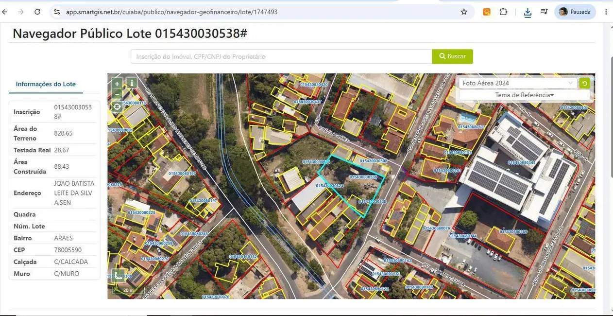 Foto 4 de Terreno / Lote à venda, 823m2 em Araés, Cuiaba - MT