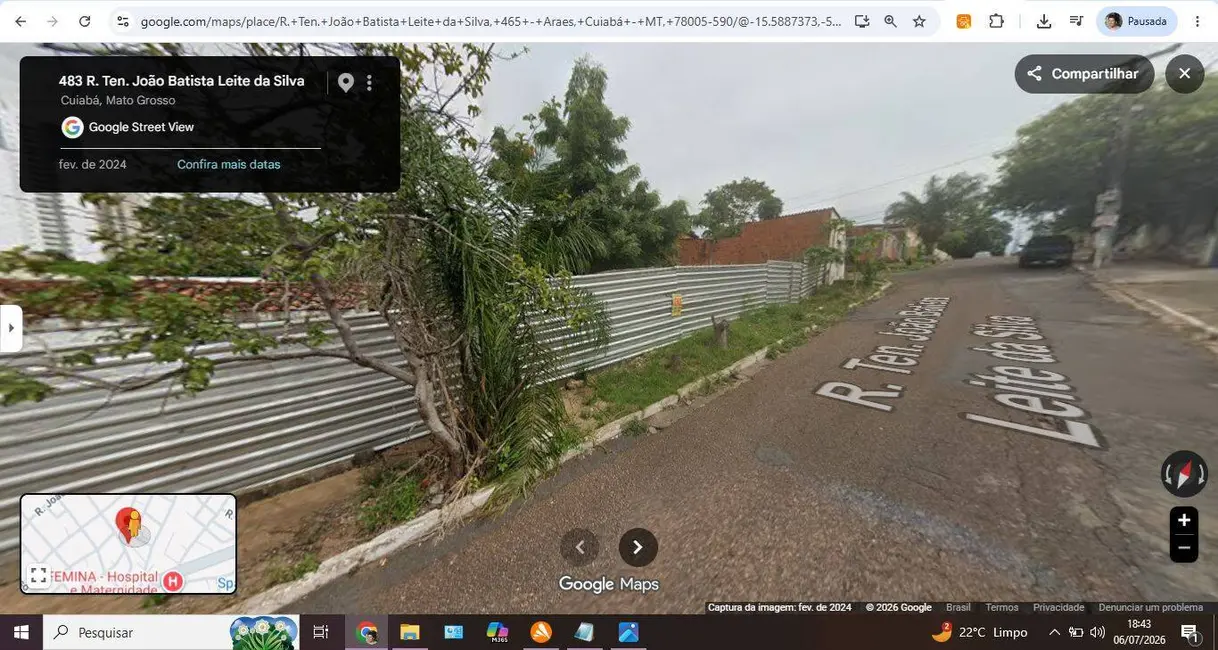 Foto 2 de Terreno / Lote à venda, 823m2 em Araés, Cuiaba - MT