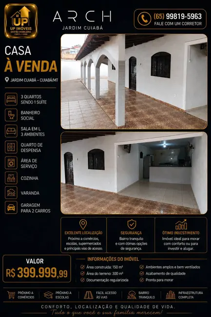 Foto 2 de Casa com 3 quartos à venda, 300m2 em Parque Cuiabá, Cuiaba - MT