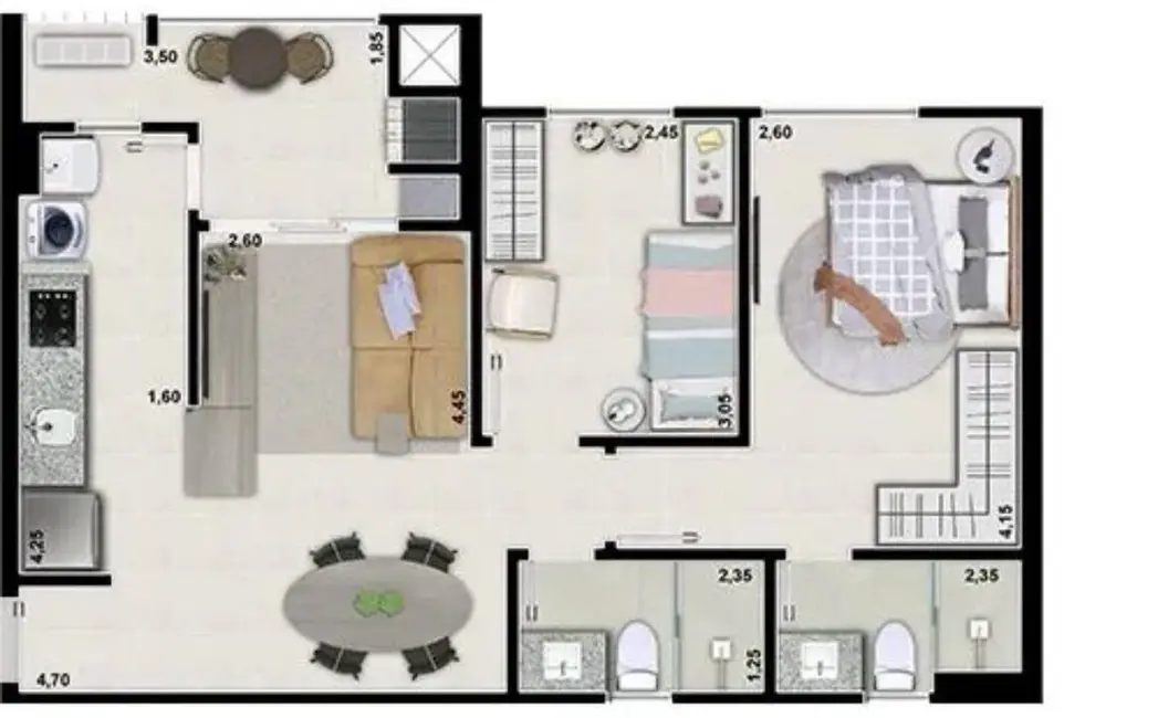Foto 9 de Apartamento com 2 quartos à venda, 62m2 em Cuiaba - MT
