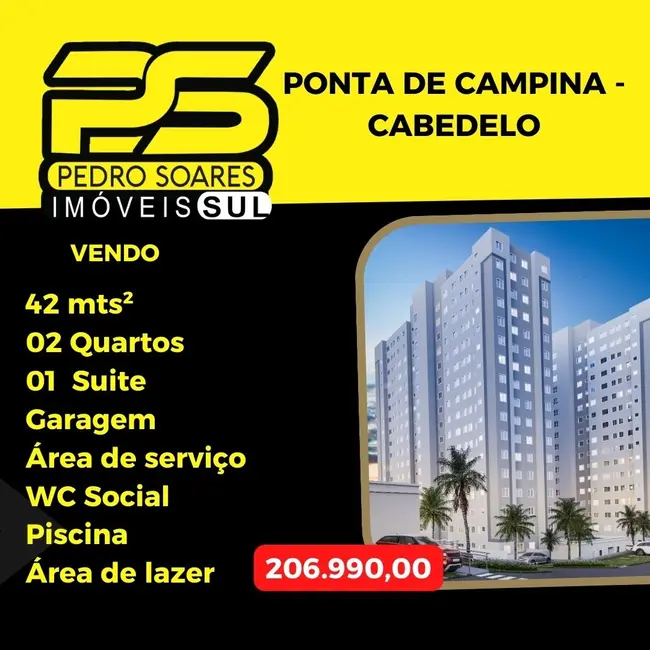 Foto 1 de Apartamento com 2 quartos à venda, 44m2 em Ponta de Campina, Cabedelo - PB