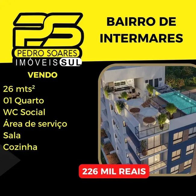 Foto 1 de Apartamento com 1 quarto à venda, 35m2 em Intermares, Cabedelo - PB