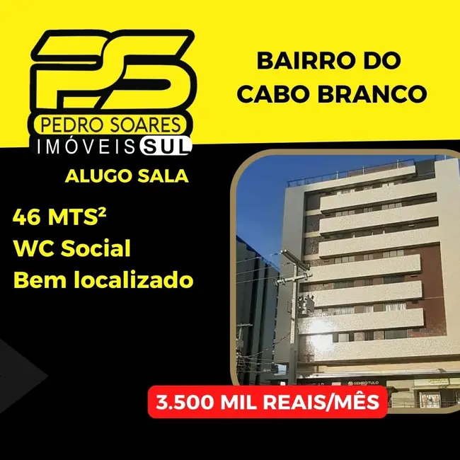 Foto 1 de Sala Comercial para alugar, 46m2 em Cabo Branco, Joao Pessoa - PB