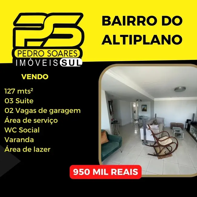 Foto 1 de Apartamento com 3 quartos à venda, 127m2 em Altiplano Cabo Branco, Joao Pessoa - PB