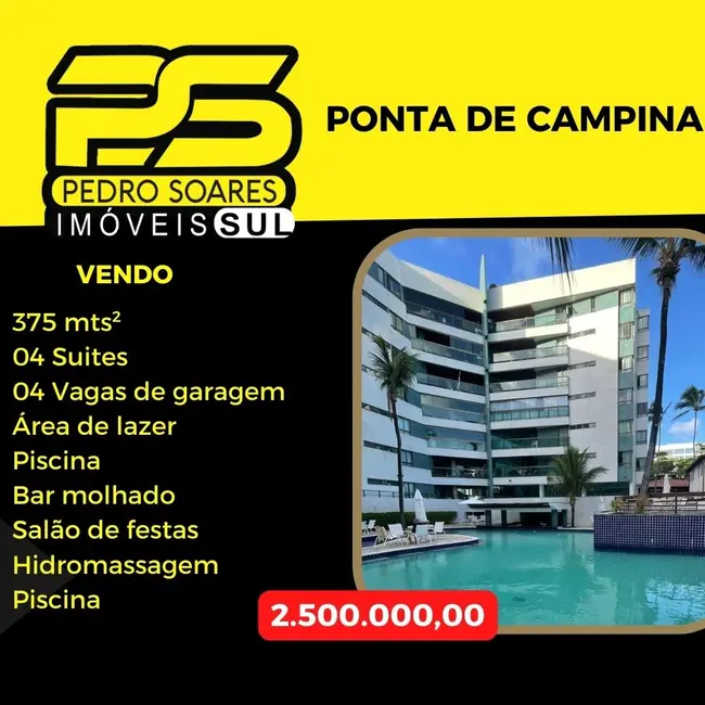 Foto 1 de Casa com 4 quartos à venda, 375m2 em Ponta de Campina, Cabedelo - PB