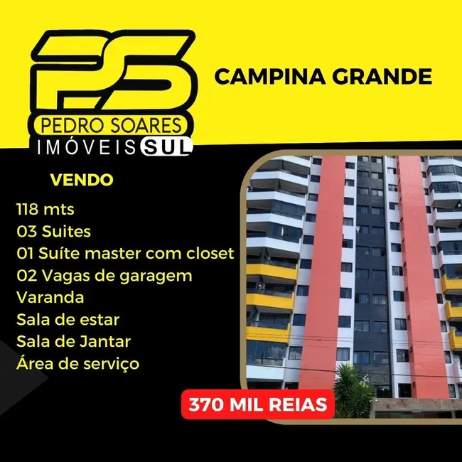 Foto 1 de Apartamento com 3 quartos à venda, 118m2 em Centro, Campina Grande - PB