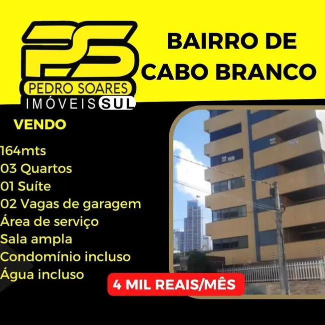 Foto 1 de Apartamento com 3 quartos para alugar, 164m2 em Cabo Branco, Joao Pessoa - PB