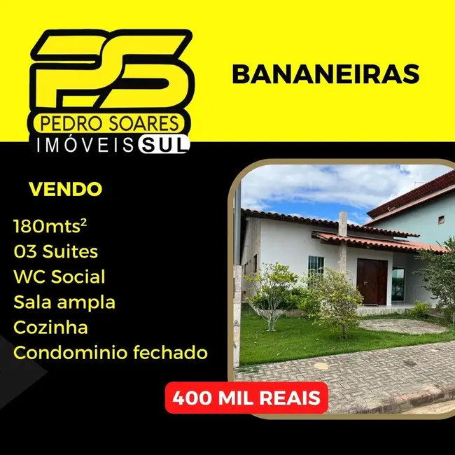 Foto 1 de Casa com 3 quartos à venda, 180m2 em Bananeiras - PB