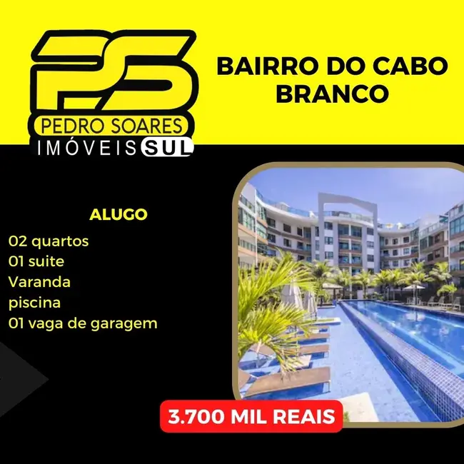 Foto 1 de Apartamento com 2 quartos para alugar, 95m2 em Cabo Branco, Joao Pessoa - PB