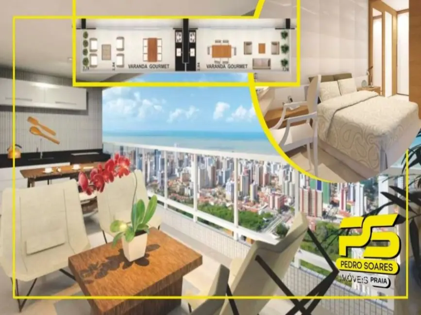 Foto 2 de Apartamento com 3 quartos à venda, 115m2 em Miramar, Joao Pessoa - PB