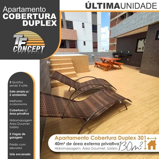 Foto 5 de Apartamento com 3 quartos à venda, 130m2 em Bancários, Joao Pessoa - PB