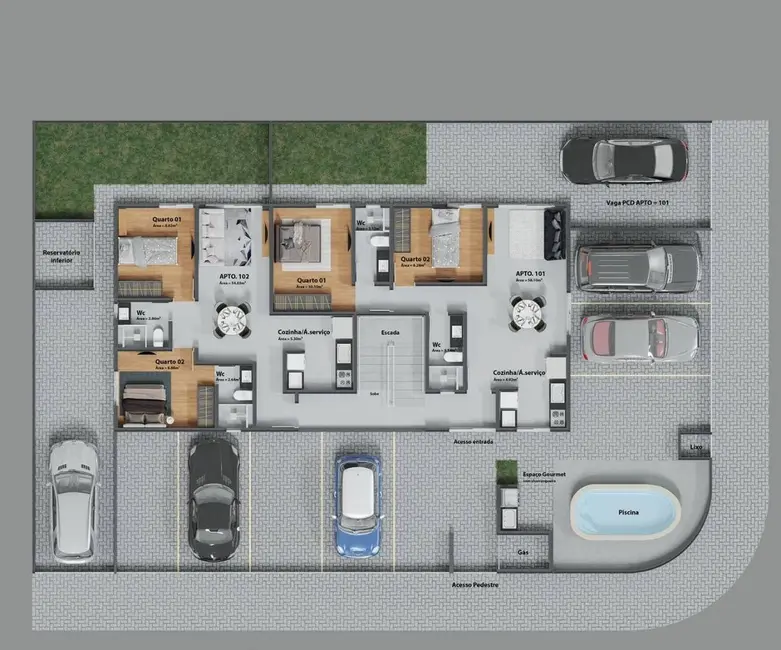 Foto 4 de Apartamento com 2 quartos à venda, 50m2 em Bessa, Joao Pessoa - PB