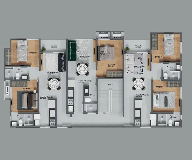 Foto 5 de Apartamento com 2 quartos à venda, 50m2 em Bessa, Joao Pessoa - PB