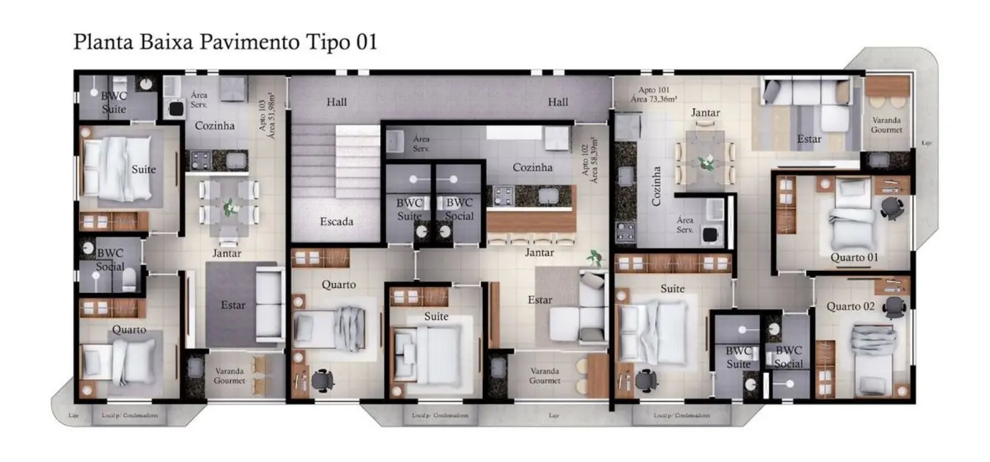 Foto 7 de Apartamento com 2 quartos à venda, 52m2 em Bessa, Joao Pessoa - PB