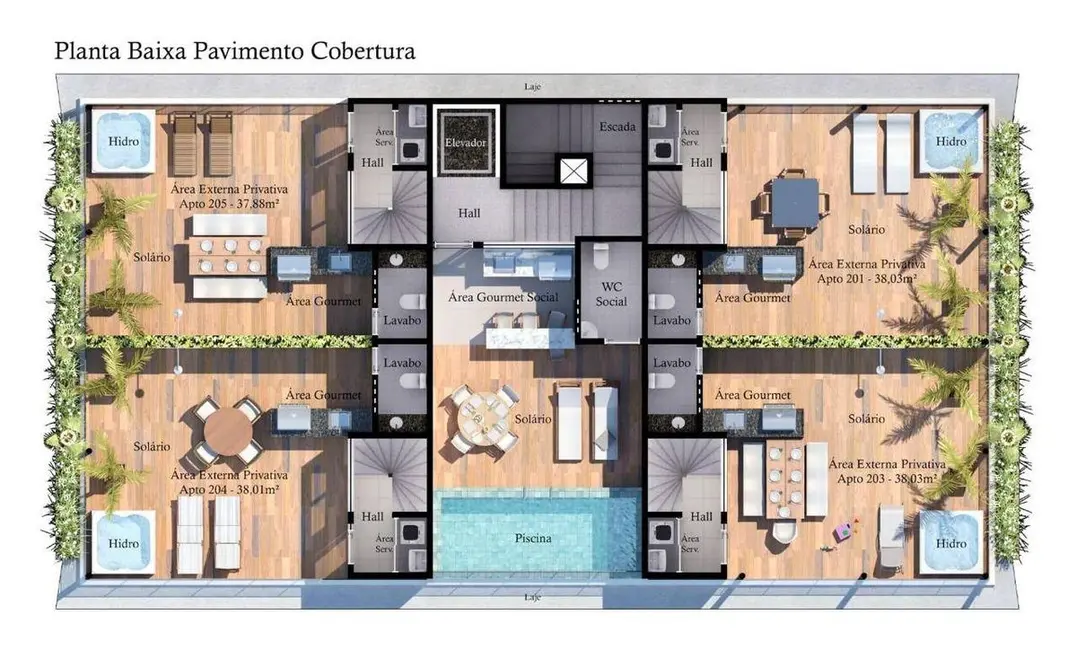 Foto 4 de Apartamento com 1 quarto à venda, 33m2 em Bancários, Joao Pessoa - PB
