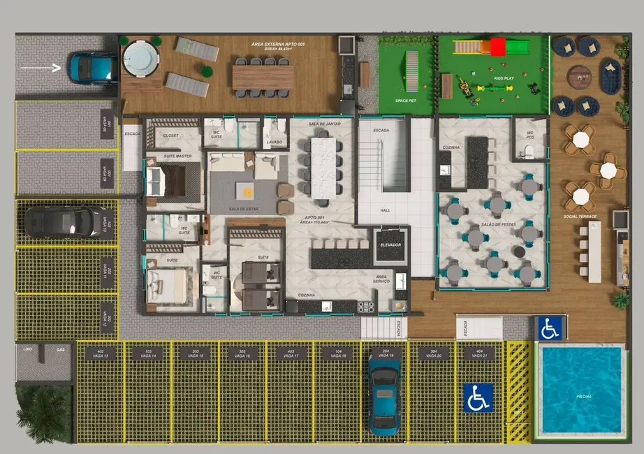 Apartamento com 1 quarto à venda, 110m2 em Jardim São Paulo, Joao Pessoa - PB - imagem 7 Foto 7 de Apartamento com 1 quarto à venda, 110m2 em Jardim São Paulo, Joao Pessoa - PB