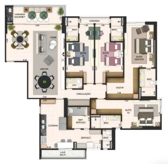 Foto 7 de Apartamento com 3 quartos à venda, 156m2 em Altiplano Cabo Branco, Joao Pessoa - PB