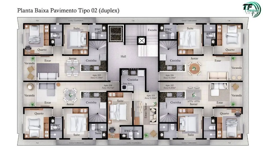 Foto 7 de Apartamento com 2 quartos à venda, 52m2 em Bancários, Joao Pessoa - PB