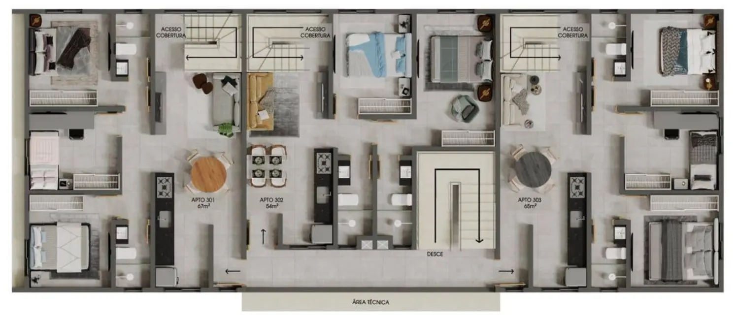 Foto 3 de Apartamento com 2 quartos à venda, 54m2 em Jardim Cidade Universitária, Joao Pessoa - PB