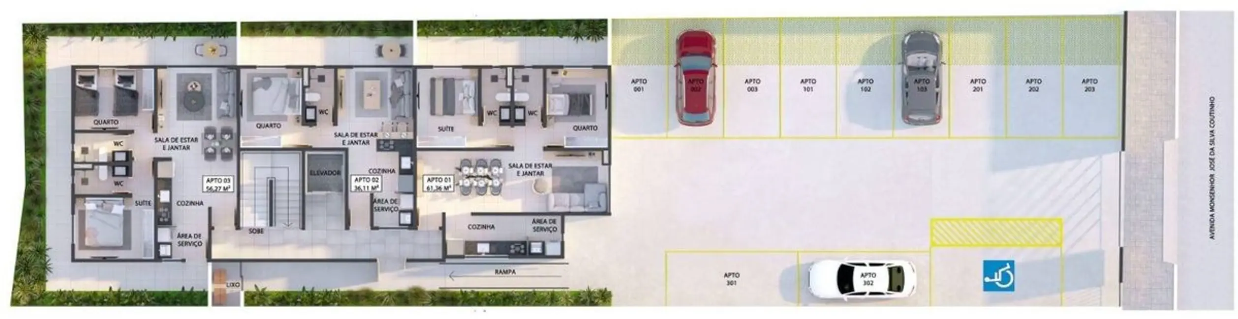 Apartamento com 2 quartos à venda, 61m2 em Centro, Cabedelo - PB - imagem 3 Foto 3 de Apartamento com 2 quartos à venda, 61m2 em Centro, Cabedelo - PB