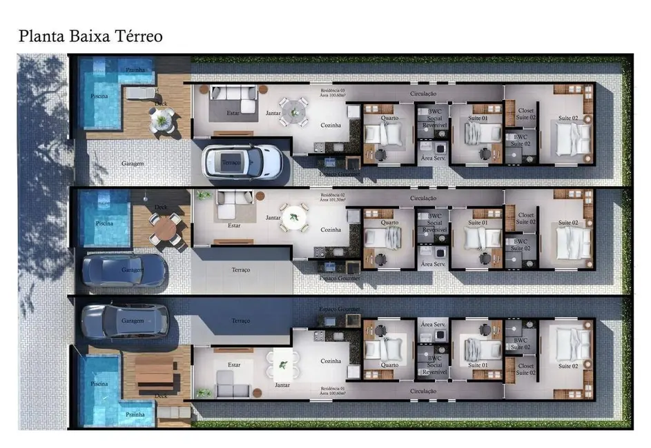 Foto 3 de Casa com 3 quartos à venda, 106m2 em Ernesto Geisel, Joao Pessoa - PB