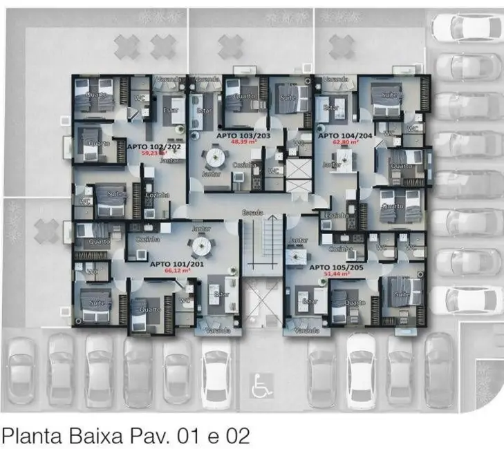 Foto 4 de Apartamento com 2 quartos à venda, 100m2 em Bessa, Joao Pessoa - PB