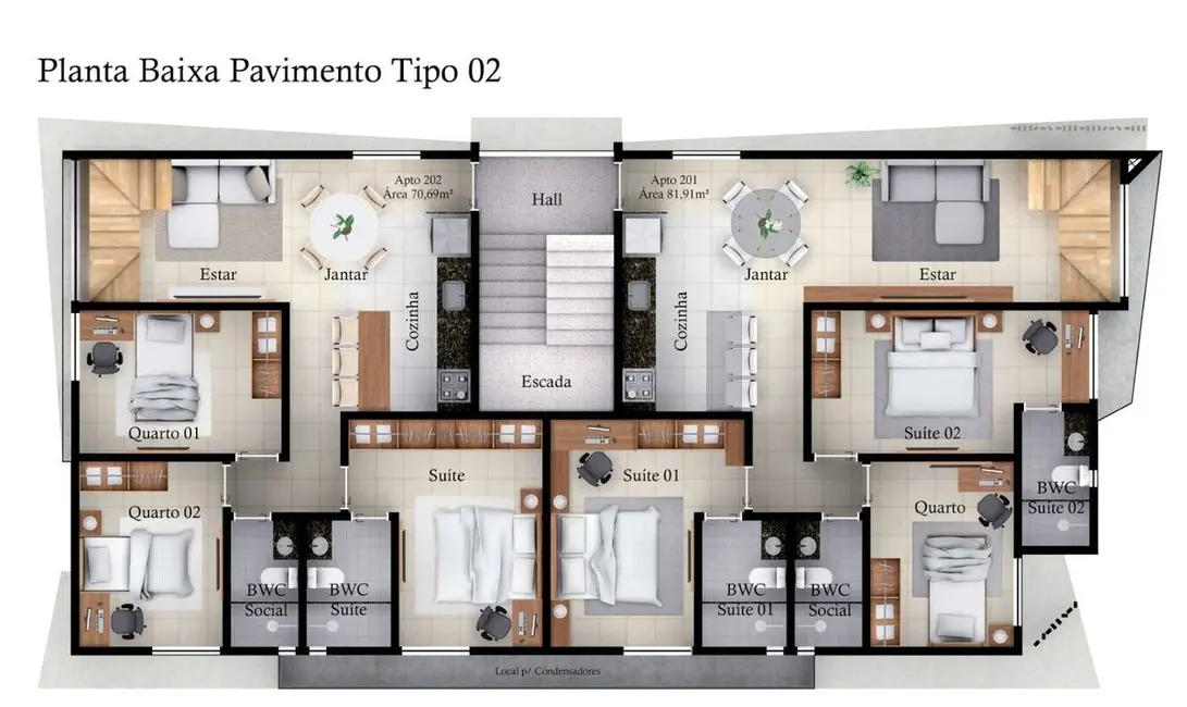 Foto 4 de Apartamento com 3 quartos à venda, 71m2 em Bancários, Joao Pessoa - PB