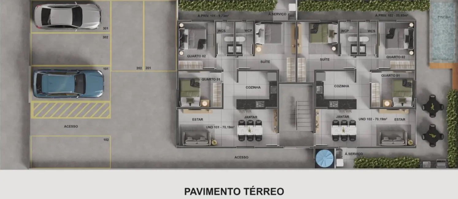 Foto 5 de Apartamento com 3 quartos à venda, 70m2 em Bancários, Joao Pessoa - PB