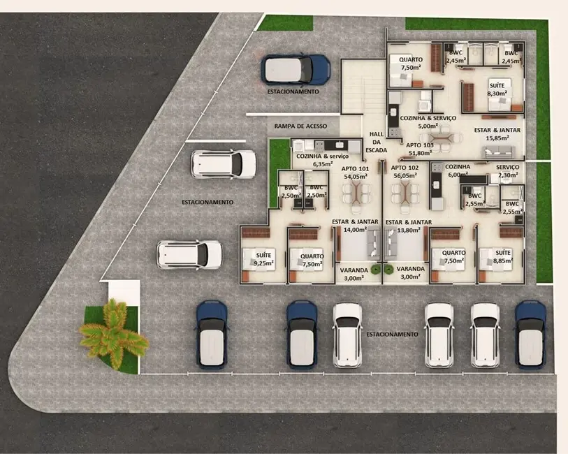 Foto 2 de Apartamento com 2 quartos à venda, 57m2 em Brisamar, Joao Pessoa - PB