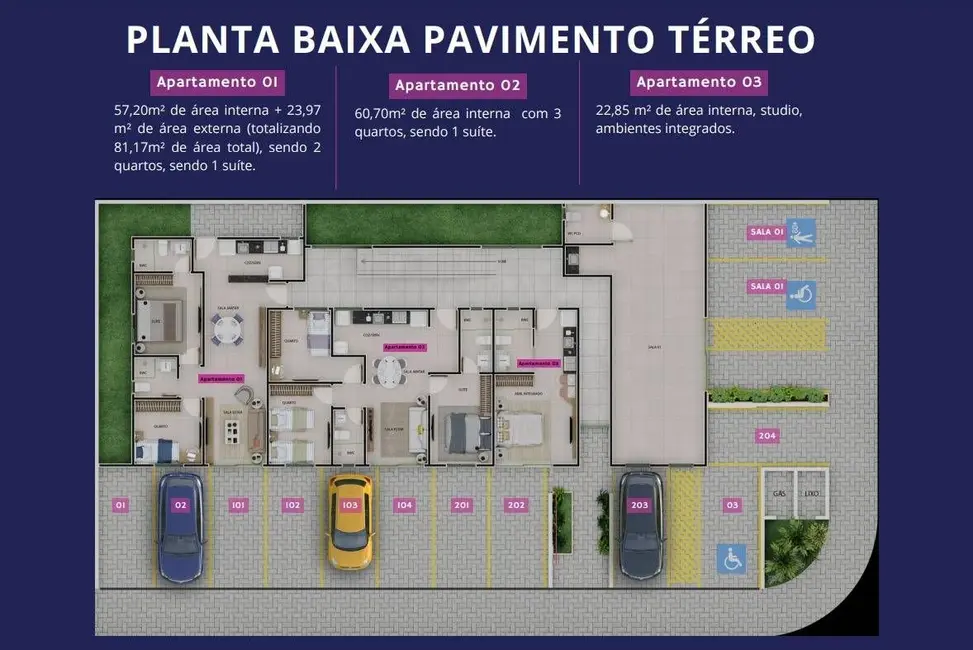 Foto 2 de Apartamento com 2 quartos à venda, 57m2 em Aeroclube, Joao Pessoa - PB
