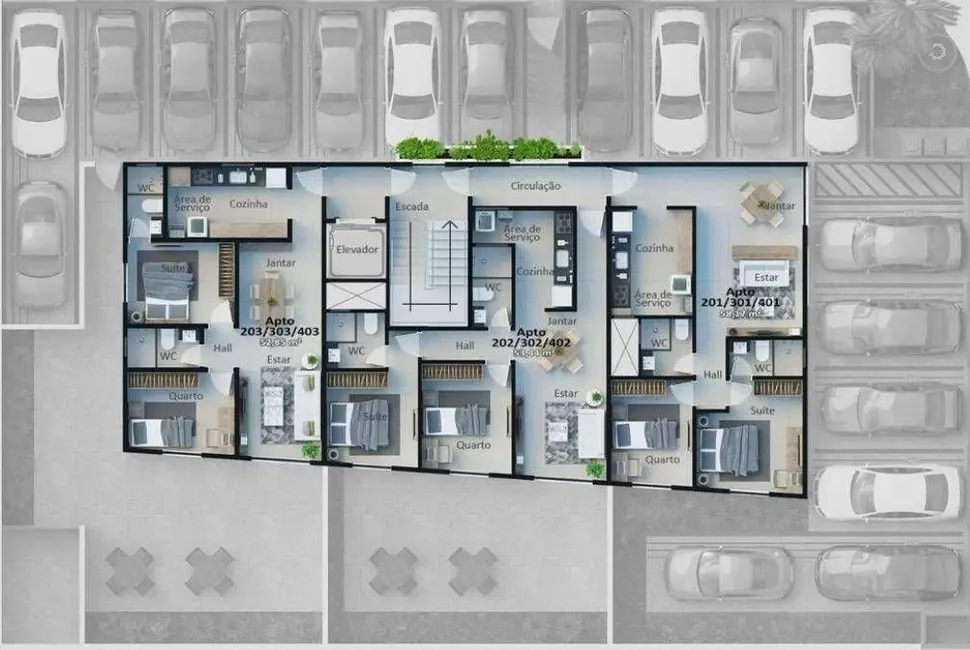 Foto 2 de Apartamento com 2 quartos à venda, 50m2 em Bancários, Joao Pessoa - PB