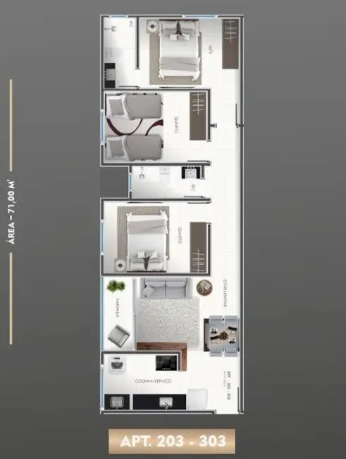 Foto 2 de Apartamento com 3 quartos à venda, 71m2 em Cristo Redentor, Joao Pessoa - PB