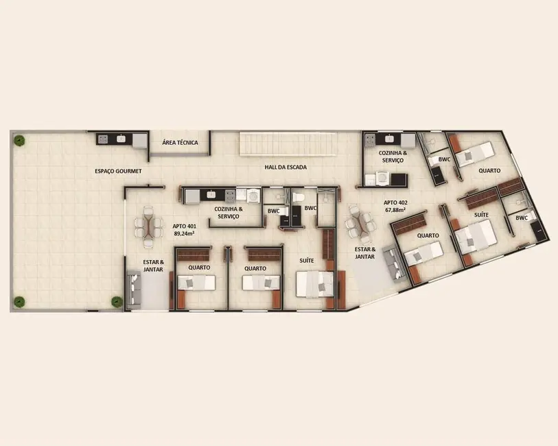 Foto 8 de Apartamento com 1 quarto à venda, 35m2 em Bessa, Joao Pessoa - PB