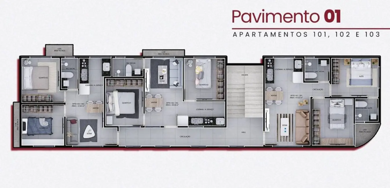 Foto 6 de Apartamento com 2 quartos à venda, 37m2 em Bessa, Joao Pessoa - PB