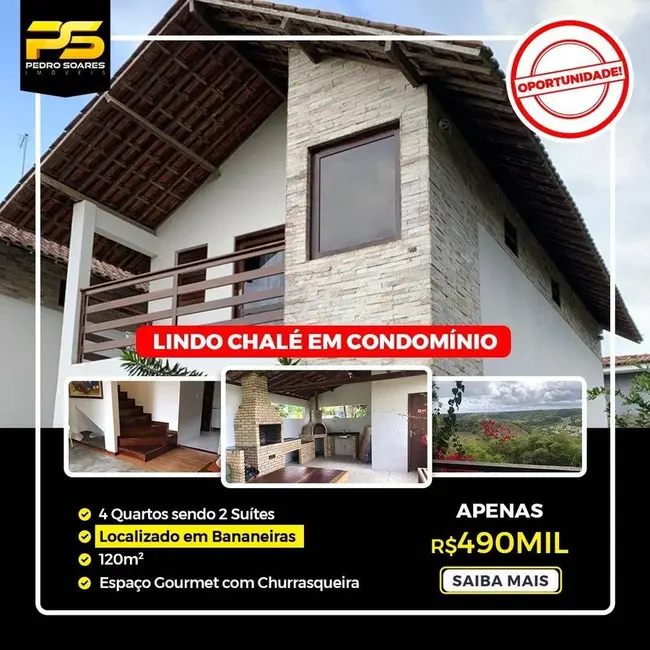 Foto 1 de Casa com 3 quartos à venda, 120m2 em Bananeiras - PB