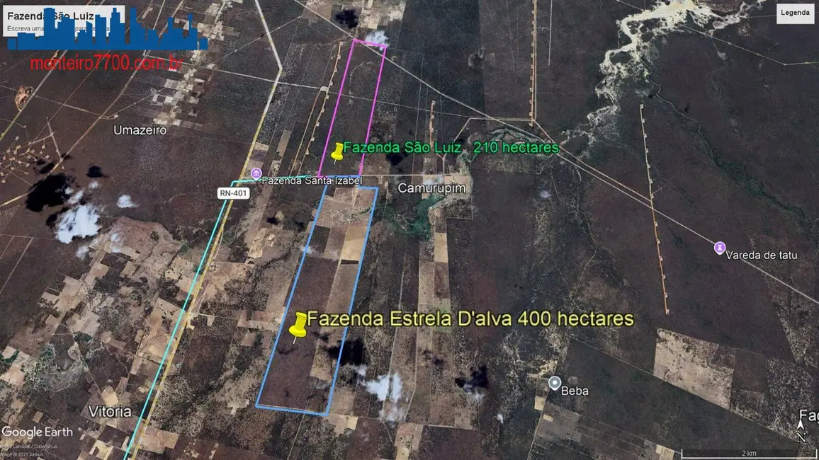Foto 1 de Fazenda / Haras à venda, 400m2 em Guamare - RN
