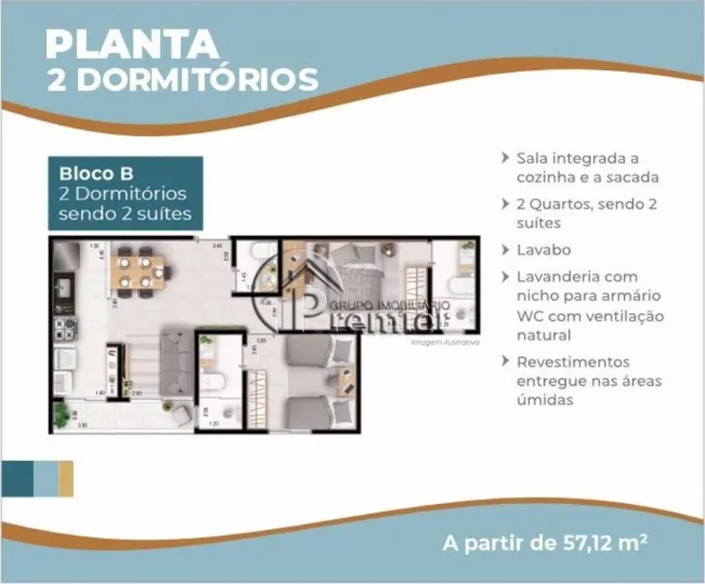 Foto 7 de Apartamento com 2 quartos à venda, 57m2 em Jardim Santa Cruz, Indaiatuba - SP