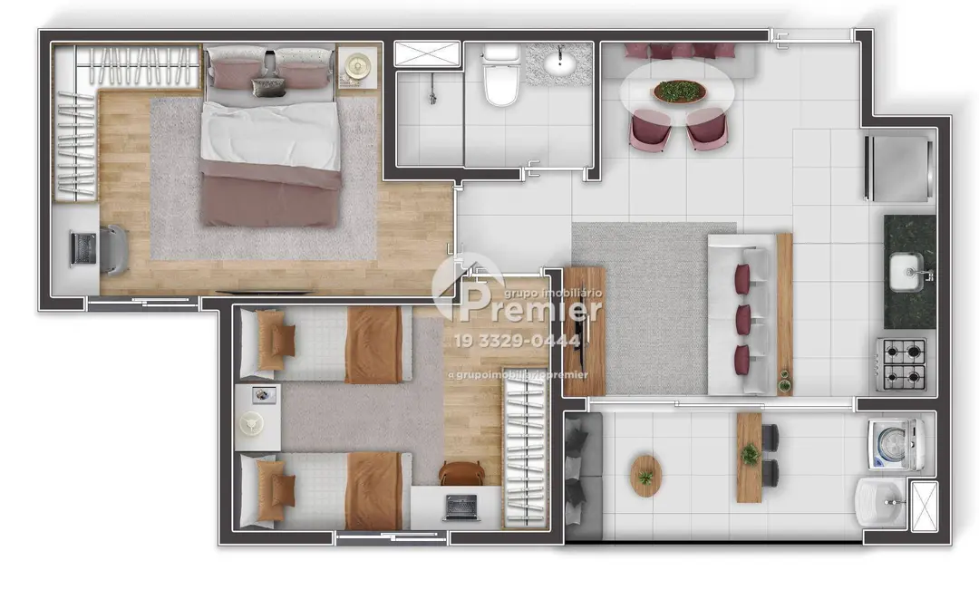 Foto 5 de Apartamento com 2 quartos à venda, 46m2 em Jardim das Andorinhas, Indaiatuba - SP