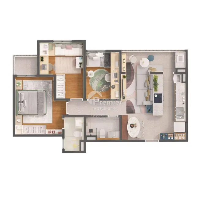 Foto 9 de Apartamento com 3 quartos à venda, 63m2 em Village Terras de Indaiá, Indaiatuba - SP