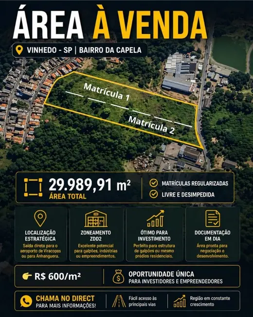 Foto 1 de Sala Comercial à venda, 29989m2 em Vinhedo - SP