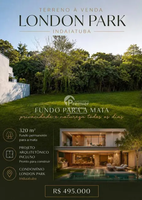Foto 1 de Terreno / Lote à venda, 320m2 em Indaiatuba - SP