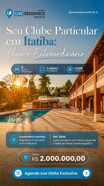Foto 1 de Casa de Condomínio com 6 quartos à venda, 984m2 em Condomínio Itaembu, Itatiba - SP