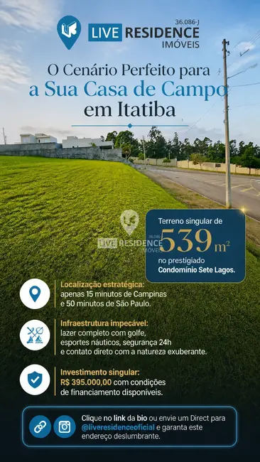 Foto 1 de Lote de Condomínio à venda, 534m2 em Residencial Terras Nobres, Itatiba - SP