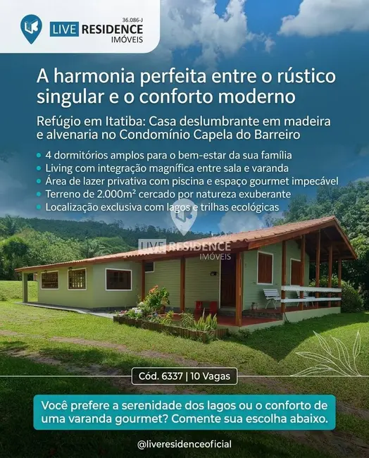 Foto 1 de Casa de Condomínio com 4 quartos à venda, 200m2 em Capela do Barreiro, Itatiba - SP
