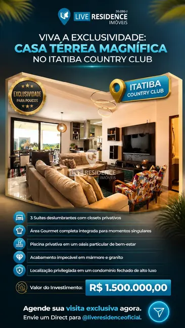 Foto 1 de Casa de Condomínio com 3 quartos à venda, 250m2 em Itatiba - SP