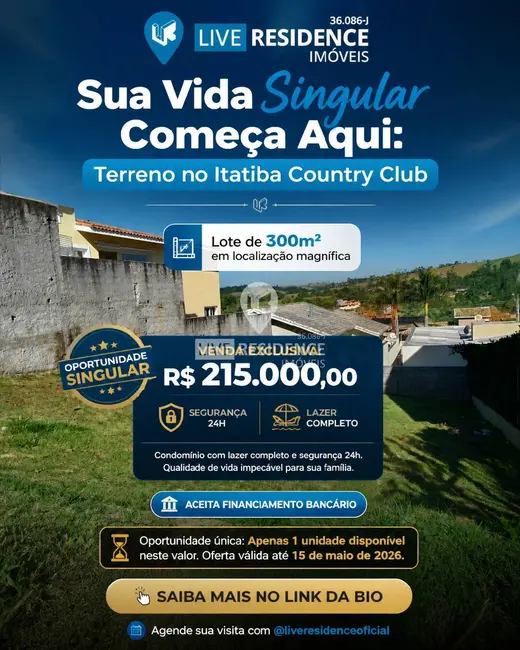 Foto 1 de Lote de Condomínio à venda, 300m2 em Itatiba - SP